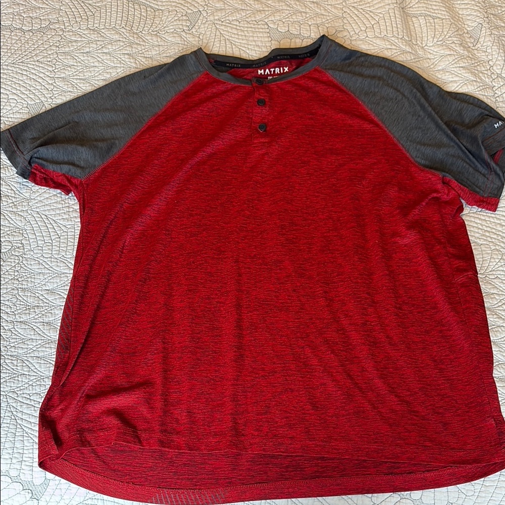 Matix Men's Red and Gray Shirt